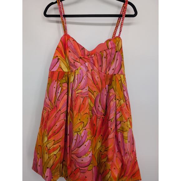 NWT Farm Rio Sleeveless V-Neck Bubble-Hem Mini Dress Size L #8A510 - Picture 5 of 13